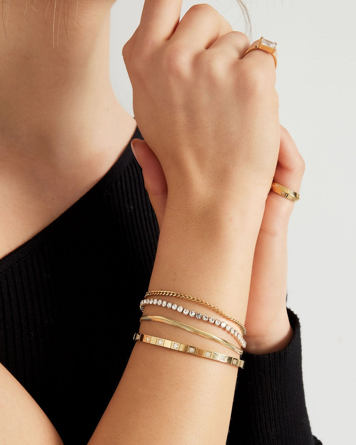bracciale doppio strato di pietre