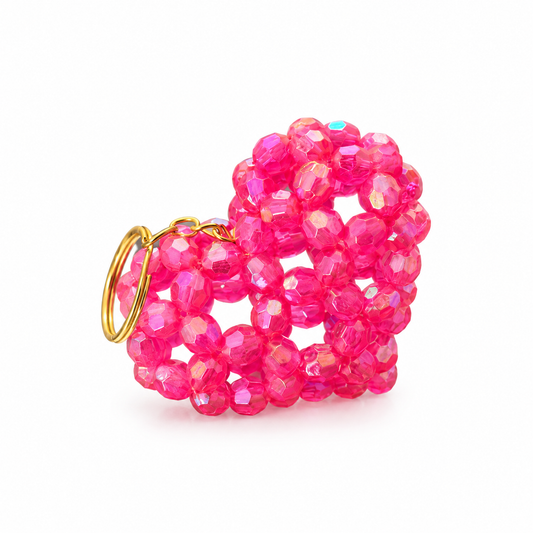 PORTACHIAVI HEART 3D (medium) - Faceted Acrylic Beads