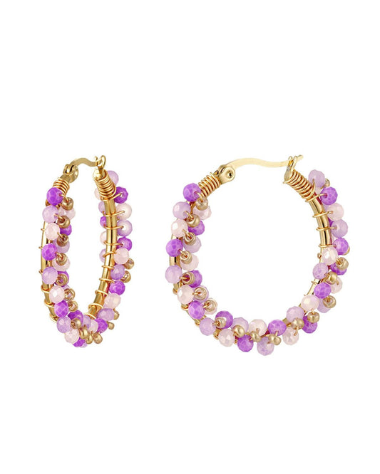 ORECCHINI HOOPS WIRE CON PERLINE