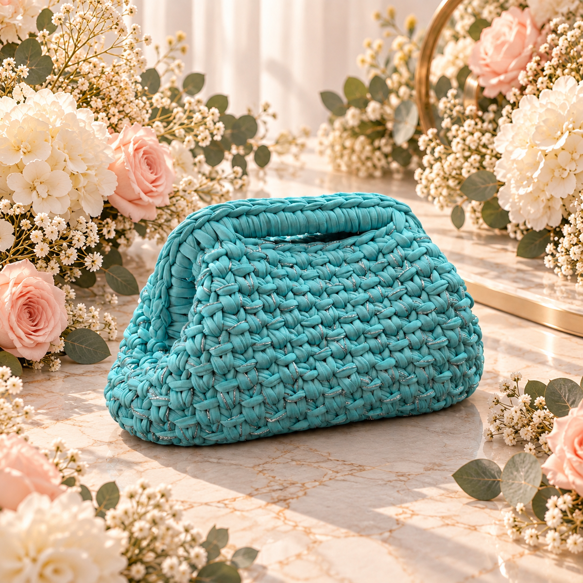 CLUTCH BAG COSTAWEAVE SPARKLE (medium) - Chiusura 18 cm