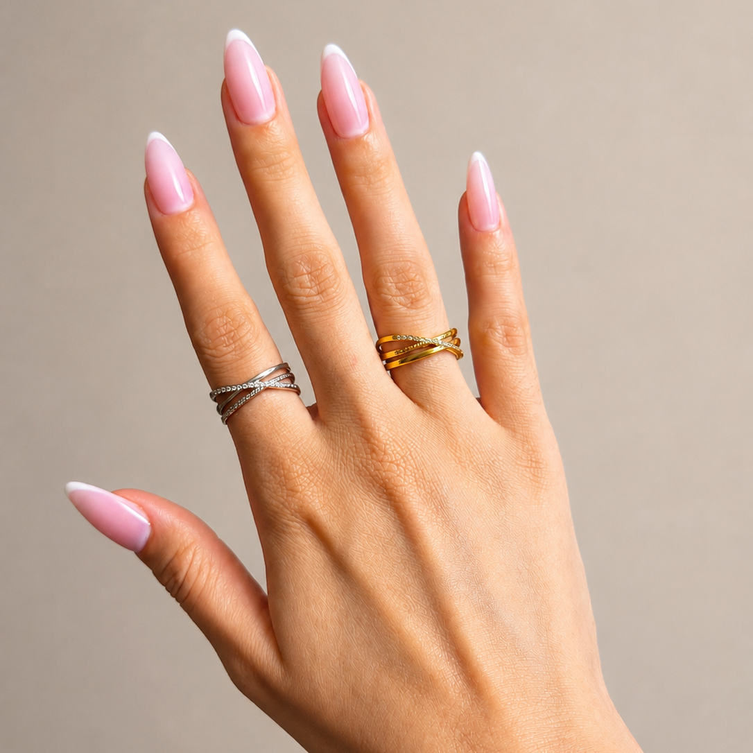 Anello Intreccio Strass
