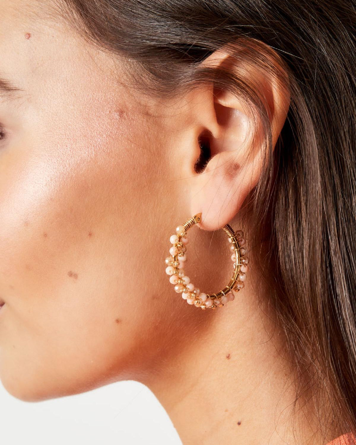 ORECCHINI HOOPS WIRE CON PERLINE