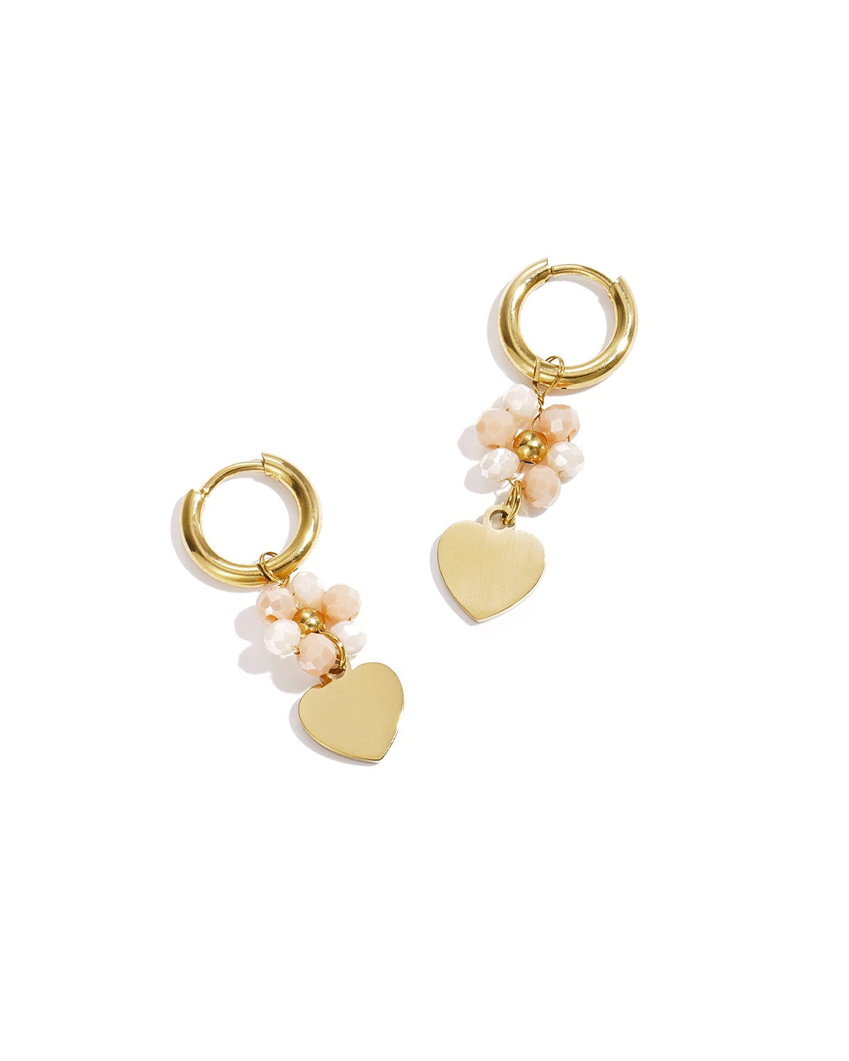 ORECCHINI FIORE PERLATO CON CUORE