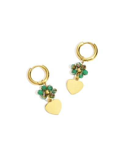ORECCHINI FIORE PERLATO CON CUORE