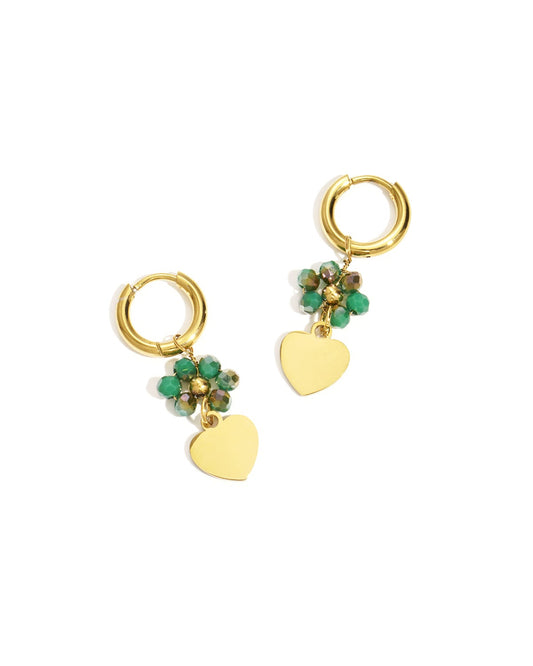 ORECCHINI FIORE PERLATO CON CUORE