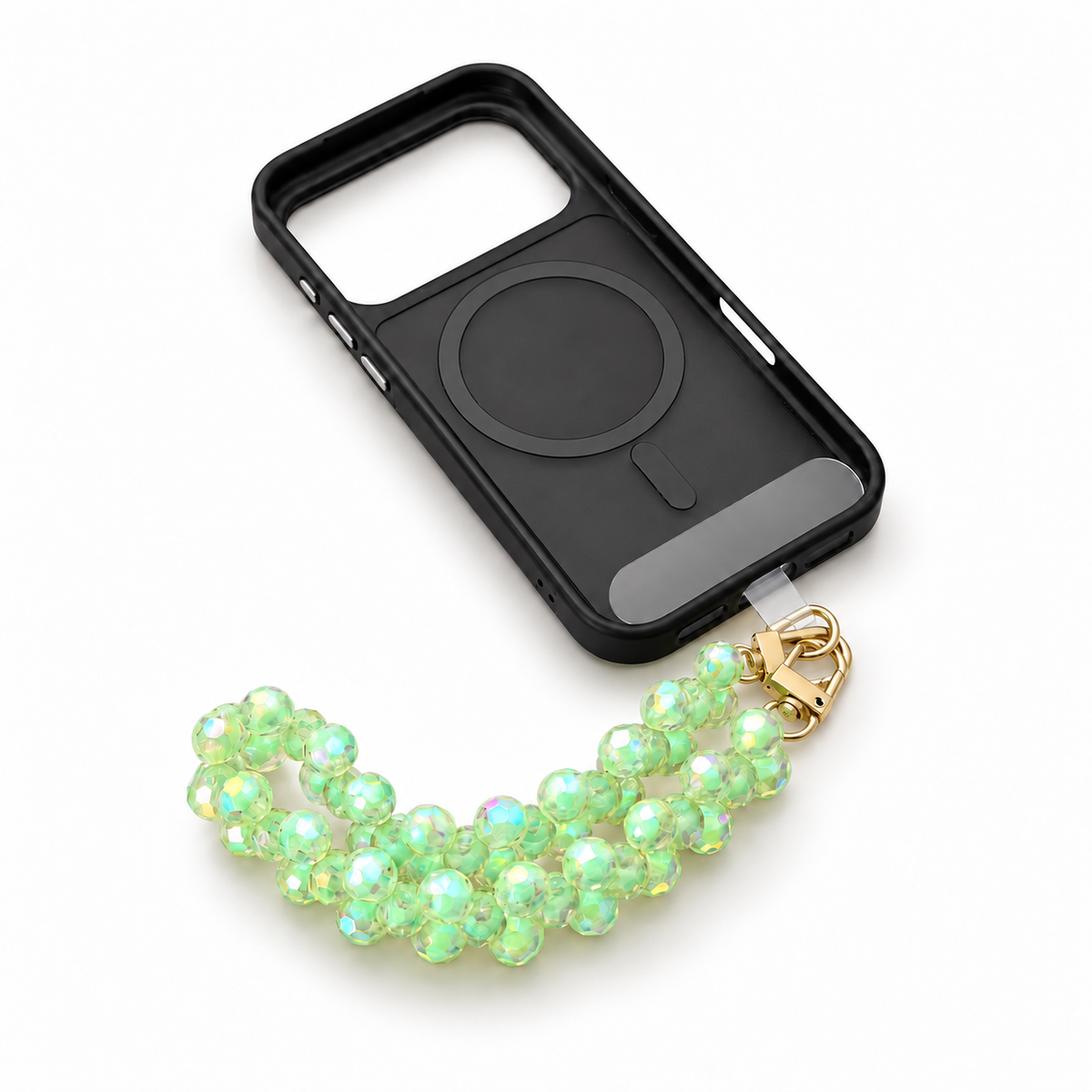 CORDINO PORTACELLULARE DA POLSO - Faceted Acrylic Beads