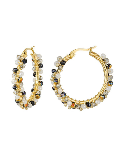 ORECCHINI HOOPS WIRE CON PERLINE