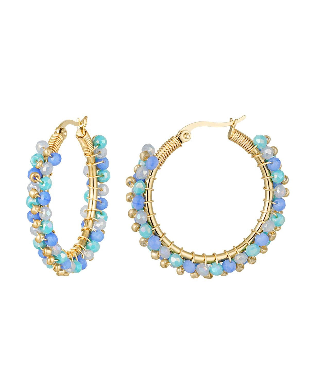ORECCHINI HOOPS WIRE CON PERLINE