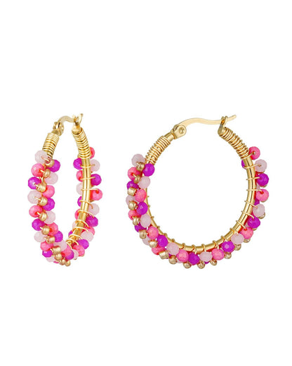 ORECCHINI HOOPS WIRE CON PERLINE