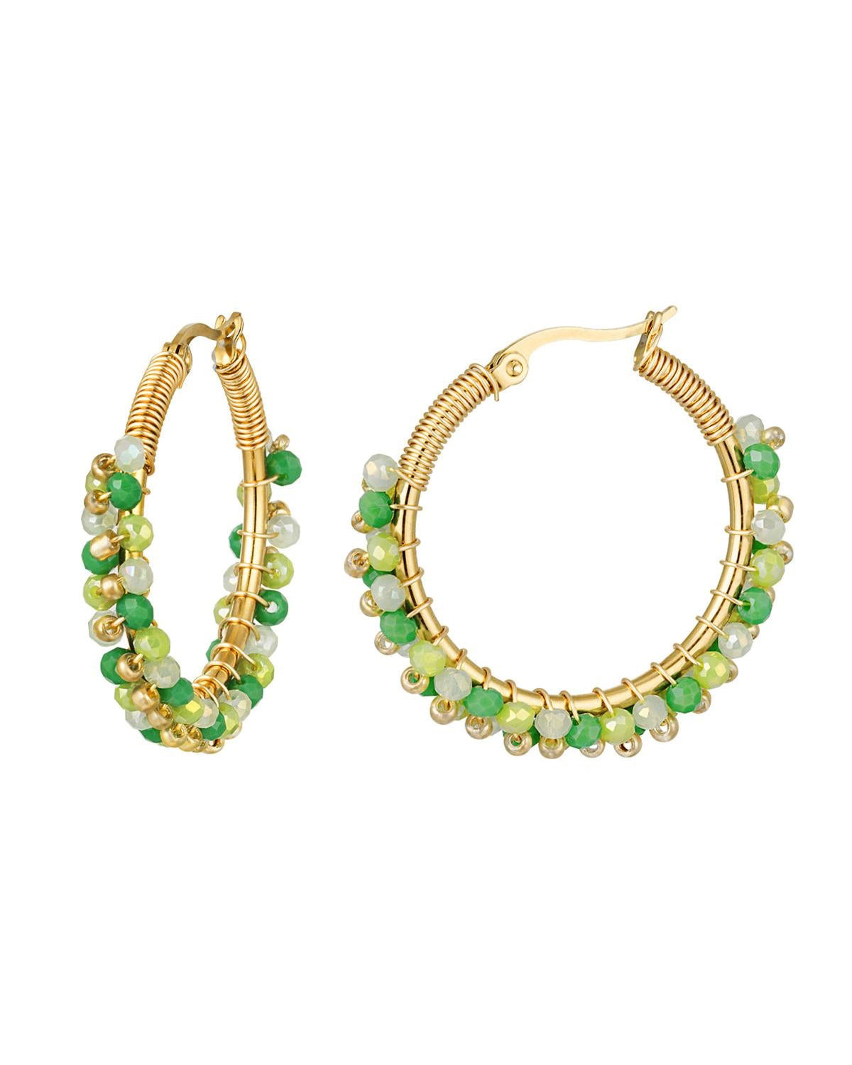 ORECCHINI HOOPS WIRE CON PERLINE