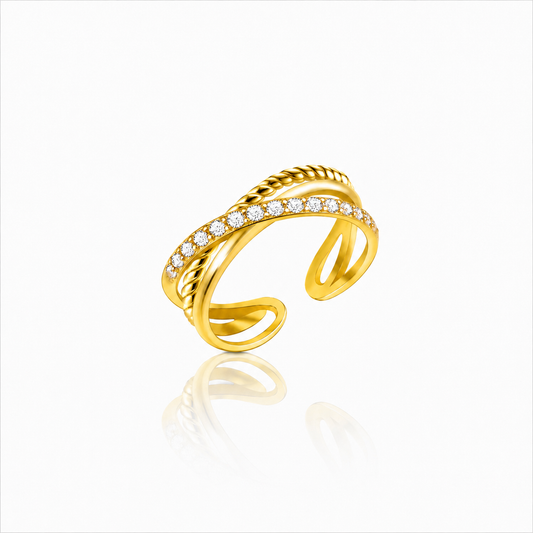 Anello Intreccio Strass