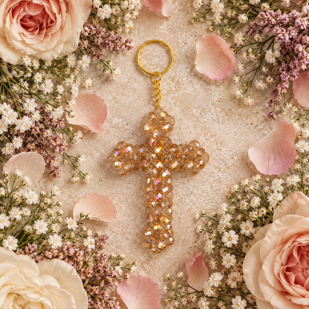 PORTACHIAVI CELESTIA - Crystal Glass Beads