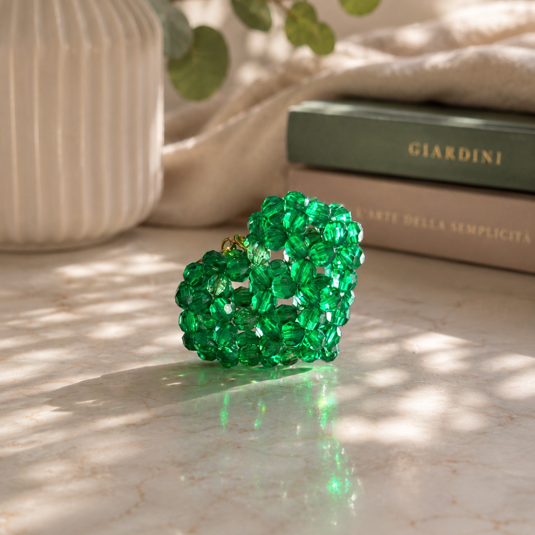 PORTACHIAVI HEART 3D (medium) - Faceted Acrylic Beads