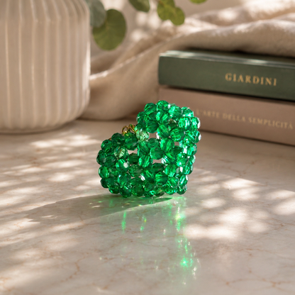 PORTACHIAVI HEART 3D (medium) - Faceted Acrylic Beads