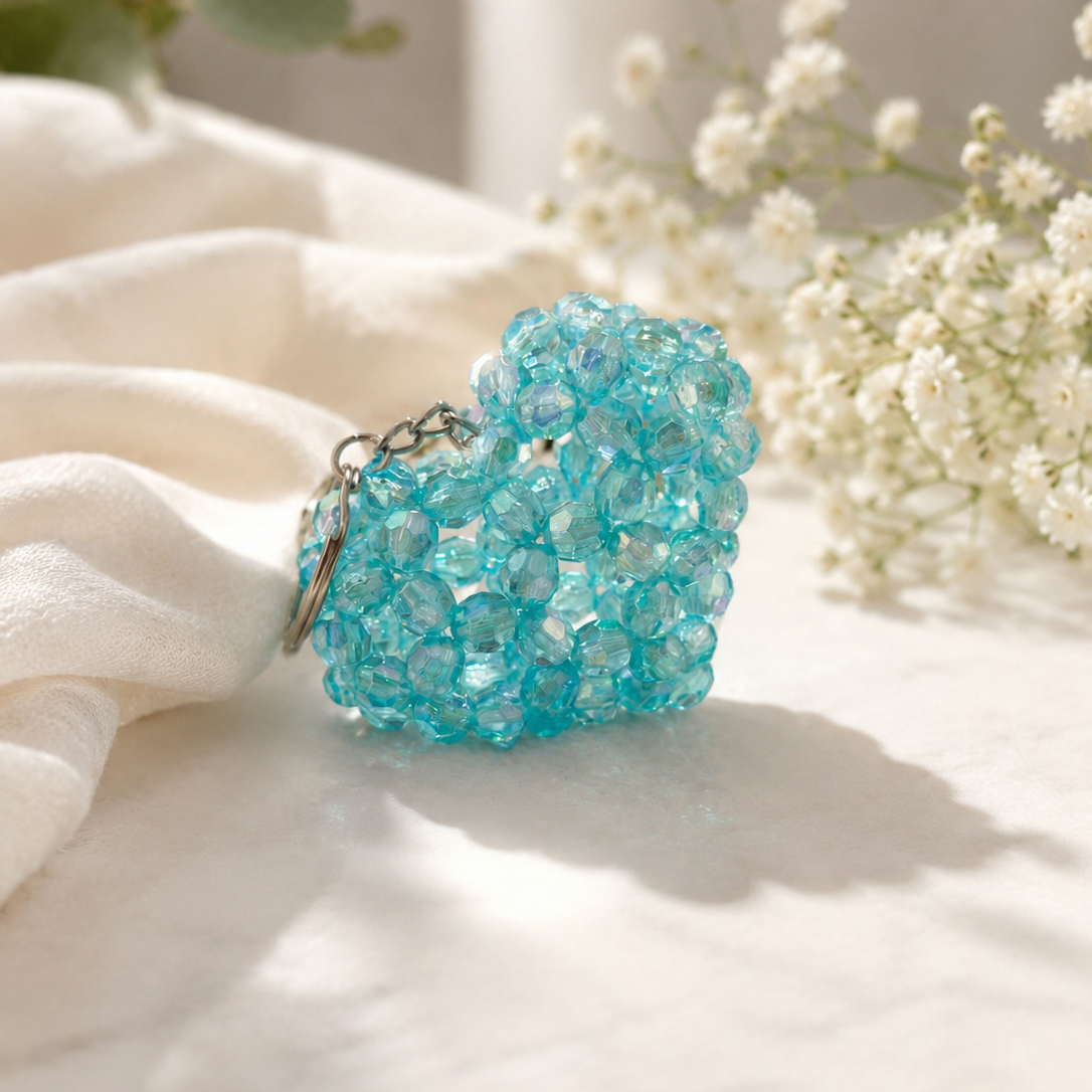 PORTACHIAVI HEART 3D (medium) - Faceted Acrylic Beads