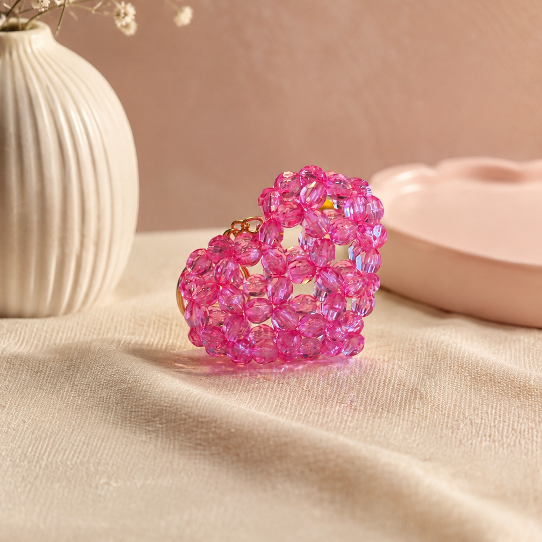 PORTACHIAVI HEART 3D (medium) - Faceted Acrylic Beads