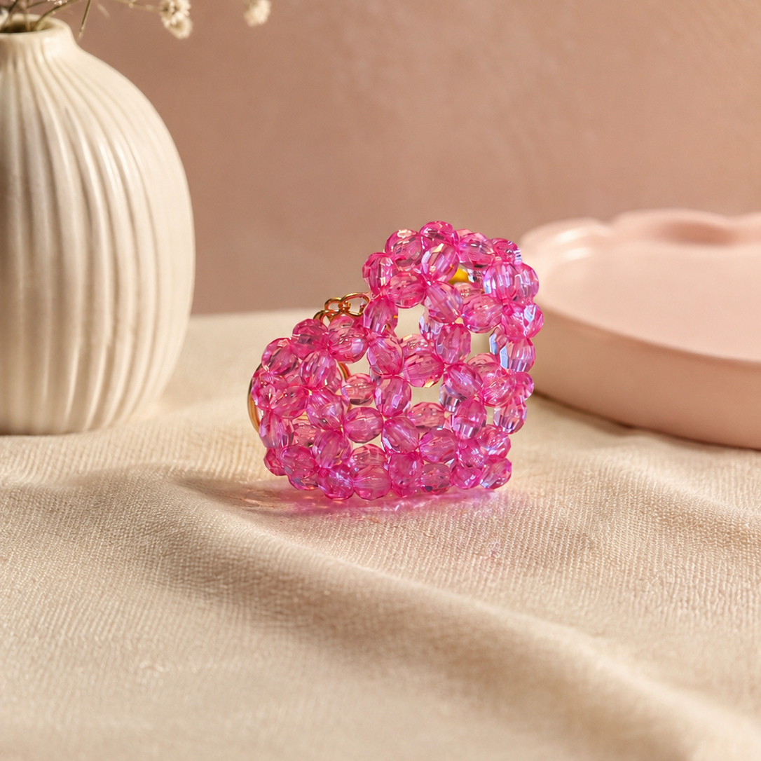 PORTACHIAVI HEART 3D (medium) - Faceted Acrylic Beads
