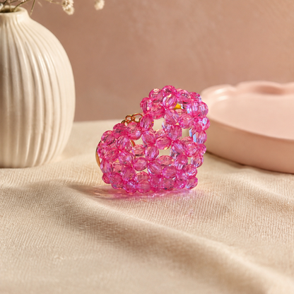 PORTACHIAVI HEART 3D (medium) - Faceted Acrylic Beads