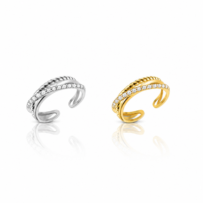 Anello Intreccio Strass