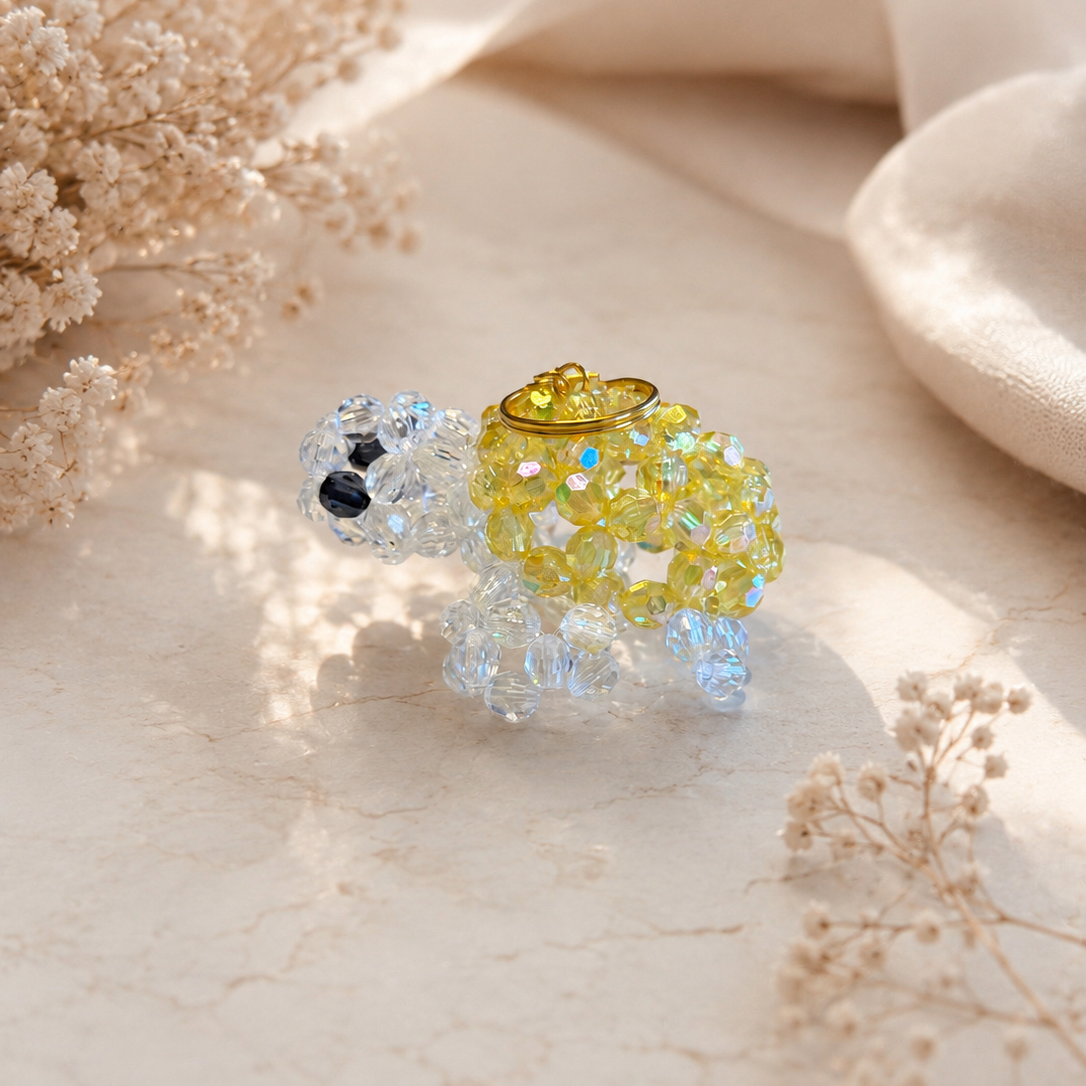 PORTACHIAVI TURTLE - Faceted Acrylic Beads AB