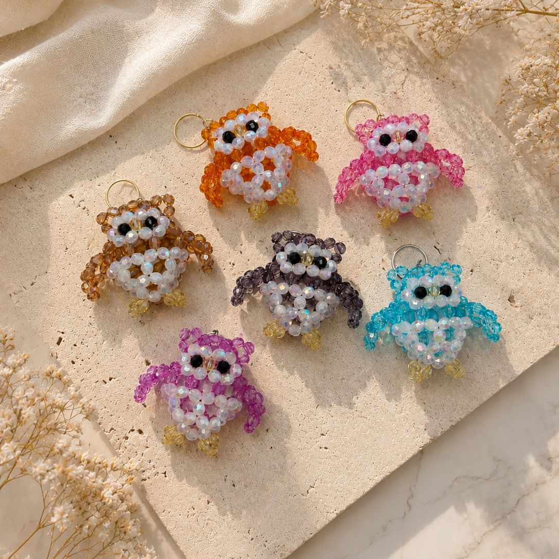 PORTACHIAVI GUFO - Faceted Acrylic Beads