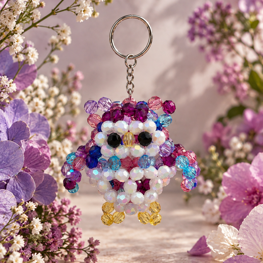 PORTACHIAVI GUFO - Faceted Acrylic Beads