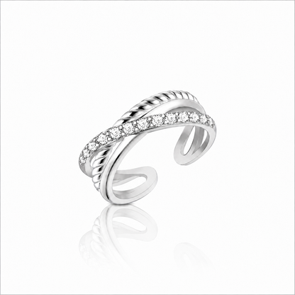 Anello Intreccio Strass