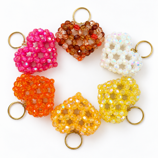 PORTACHIAVI HEART 3D (medium) - Faceted Acrylic Beads