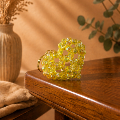 PORTACHIAVI HEART 3D (medium) - Faceted Acrylic Beads AB