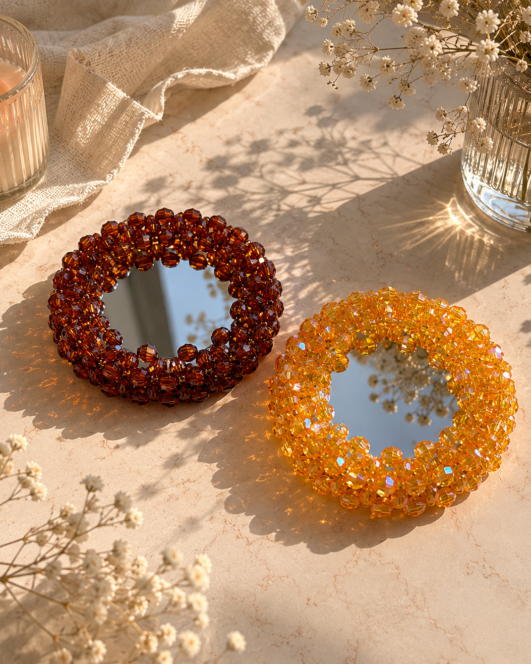 SPECCHIETTO PORTATILE - Faceted Acrylic Beads
