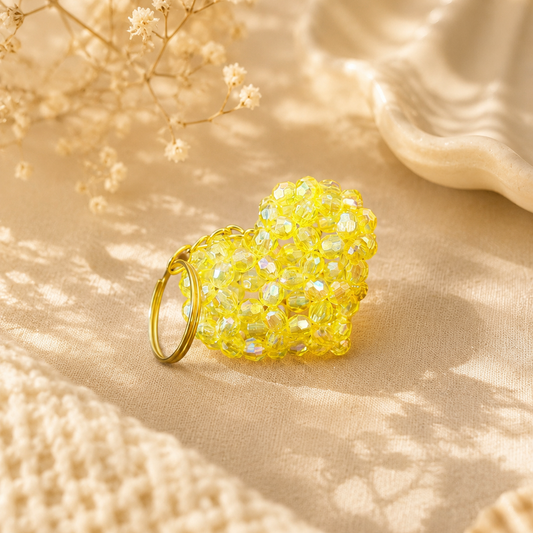 PORTACHIAVI HEART 3D (small) - Faceted Acrylic Beads AB
