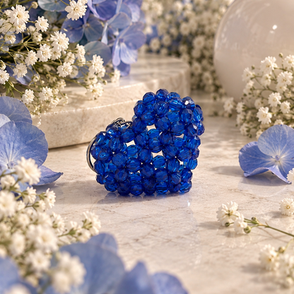 PORTACHIAVI HEART 3D (medium) - Faceted Acrylic Beads