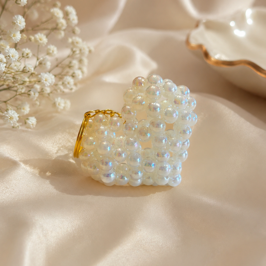 PORTACHIAVI HEART 3D (medium) - Round Acrylic Beads AB