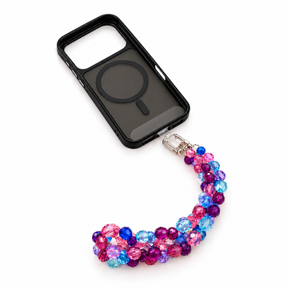 CORDINO PORTACELLULARE DA POLSO - Faceted Acrylic Beads