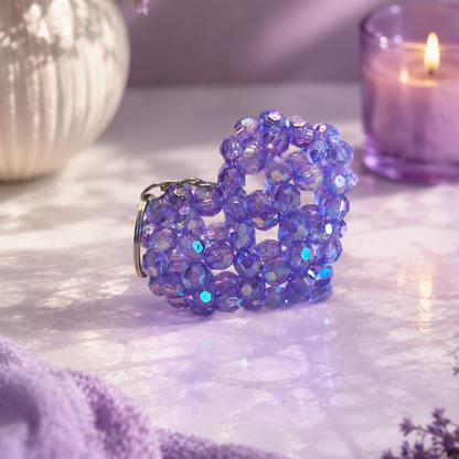 PORTACHIAVI HEART 3D (medium) - Faceted Acrylic Beads