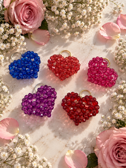 PORTACHIAVI HEART 3D (medium) - Faceted Acrylic Beads