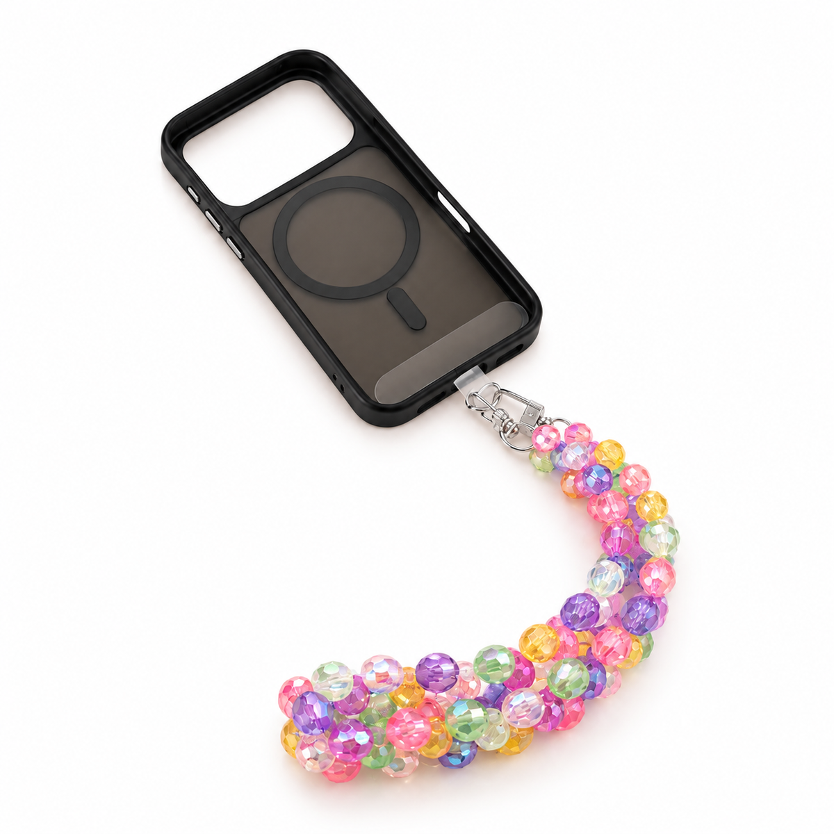 CORDINO PORTACELLULARE DA POLSO - Faceted Acrylic Beads