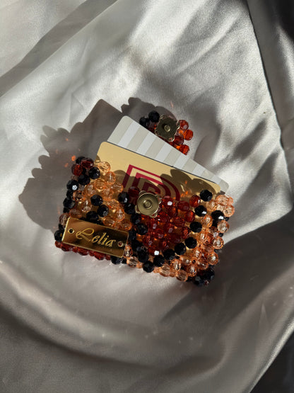 Portacarte singolo con patta