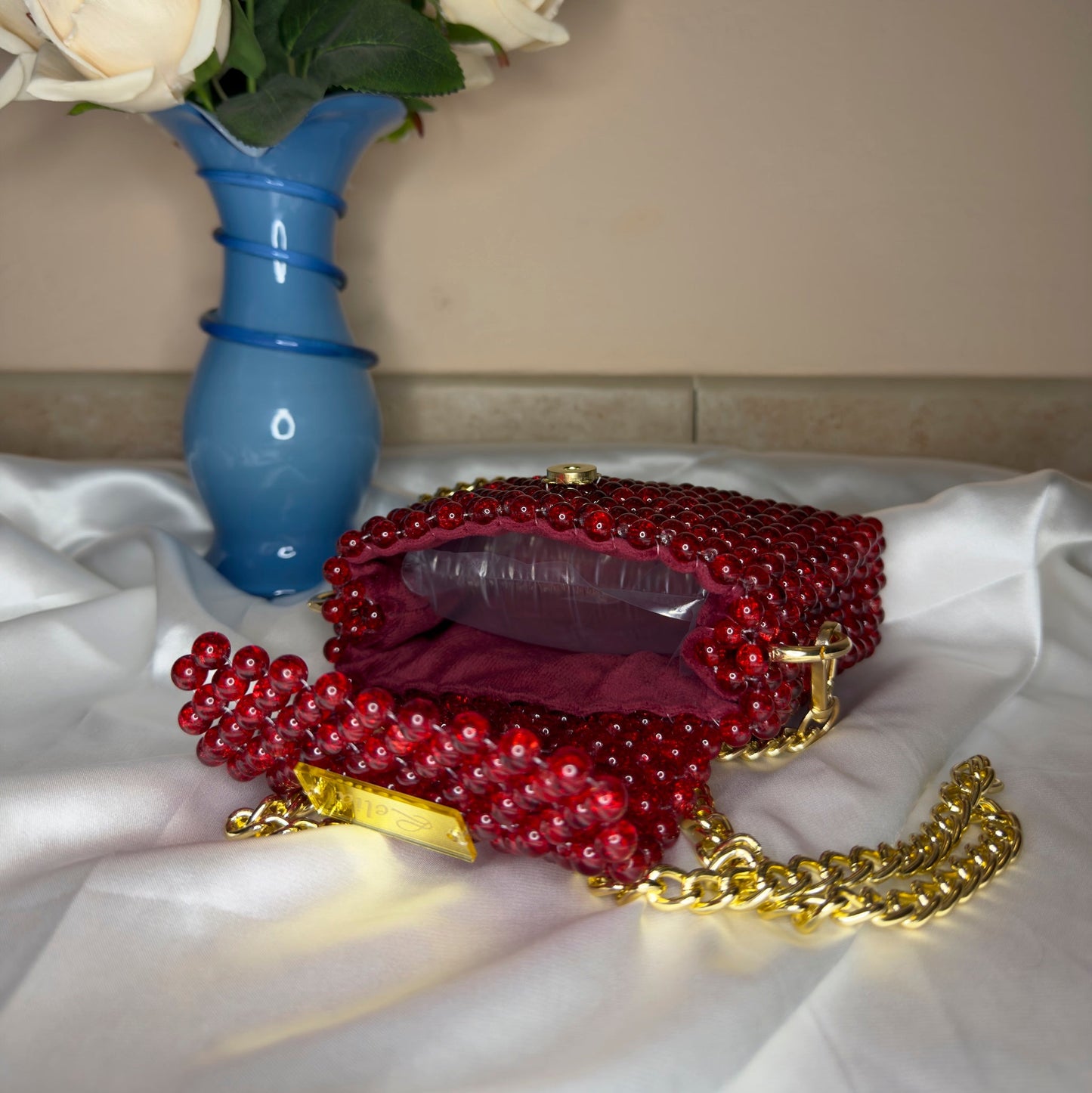 CHERRY GLOW - Mini Crystal Glass Jewel Bag